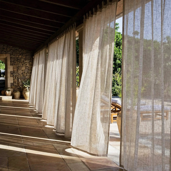 Linen,Bensen Linen Semi Sheer Outdoor Curtains