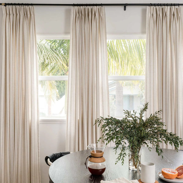 Cora Minimalist Striped Linen Curtains