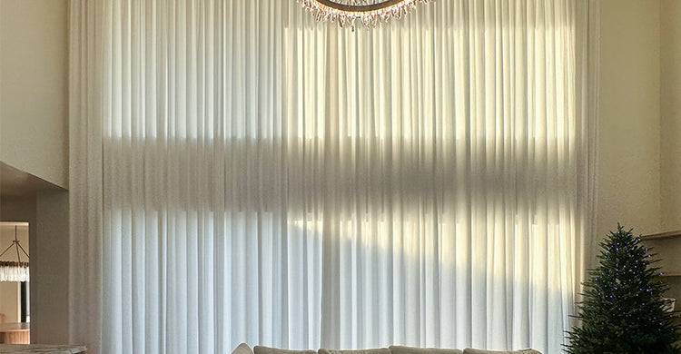 sandra extra sheer with motorized curtains track in living room