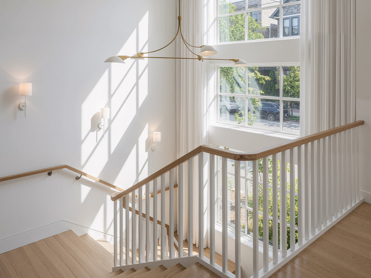 Professional staircase window curtain installation