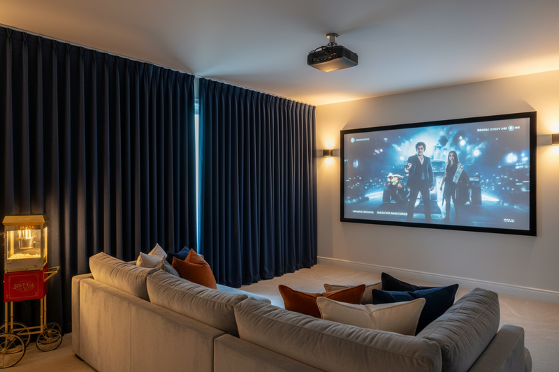 Professional home theater curtain installation