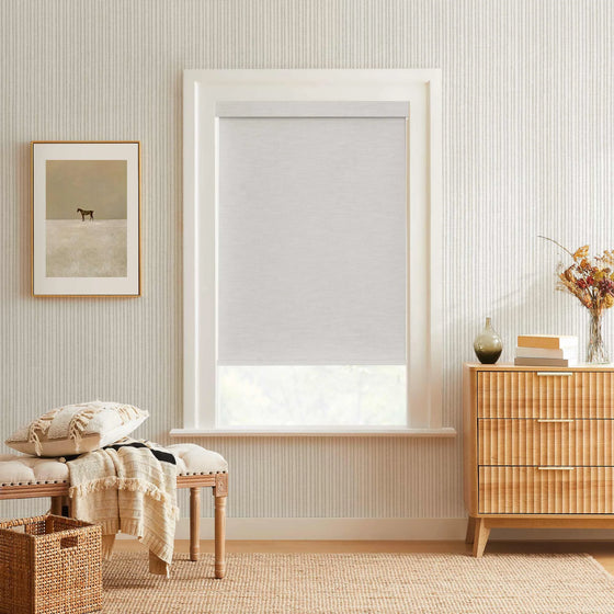 Silver Gray, Adrian Blackout Textured Custom Roller Shade