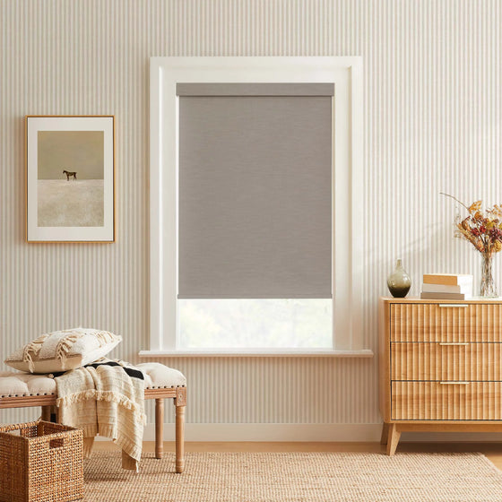 Taupe Gray, Adrian Blackout Textured Custom Roller Shade