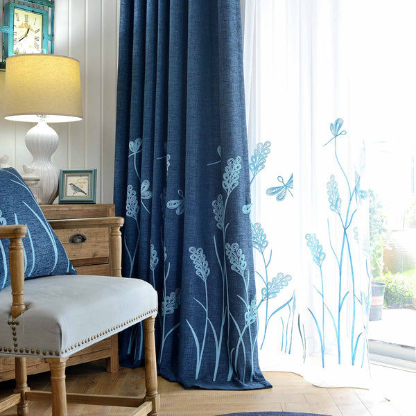 Agnes Wheat Embroidered Curtains
