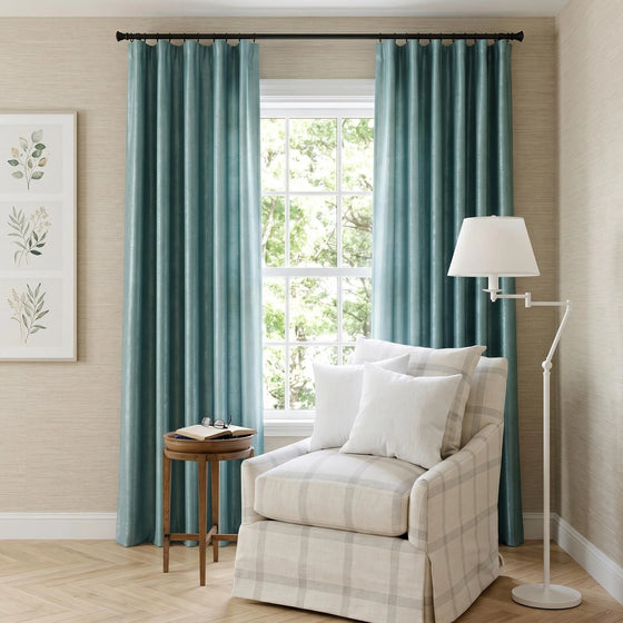 Teal,Alex Velvety Semi Sheer Curtains