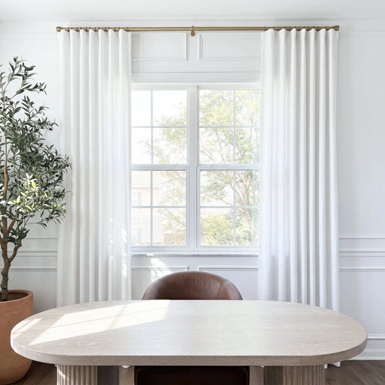 White,Alex Velvety Semi Sheer Curtains
