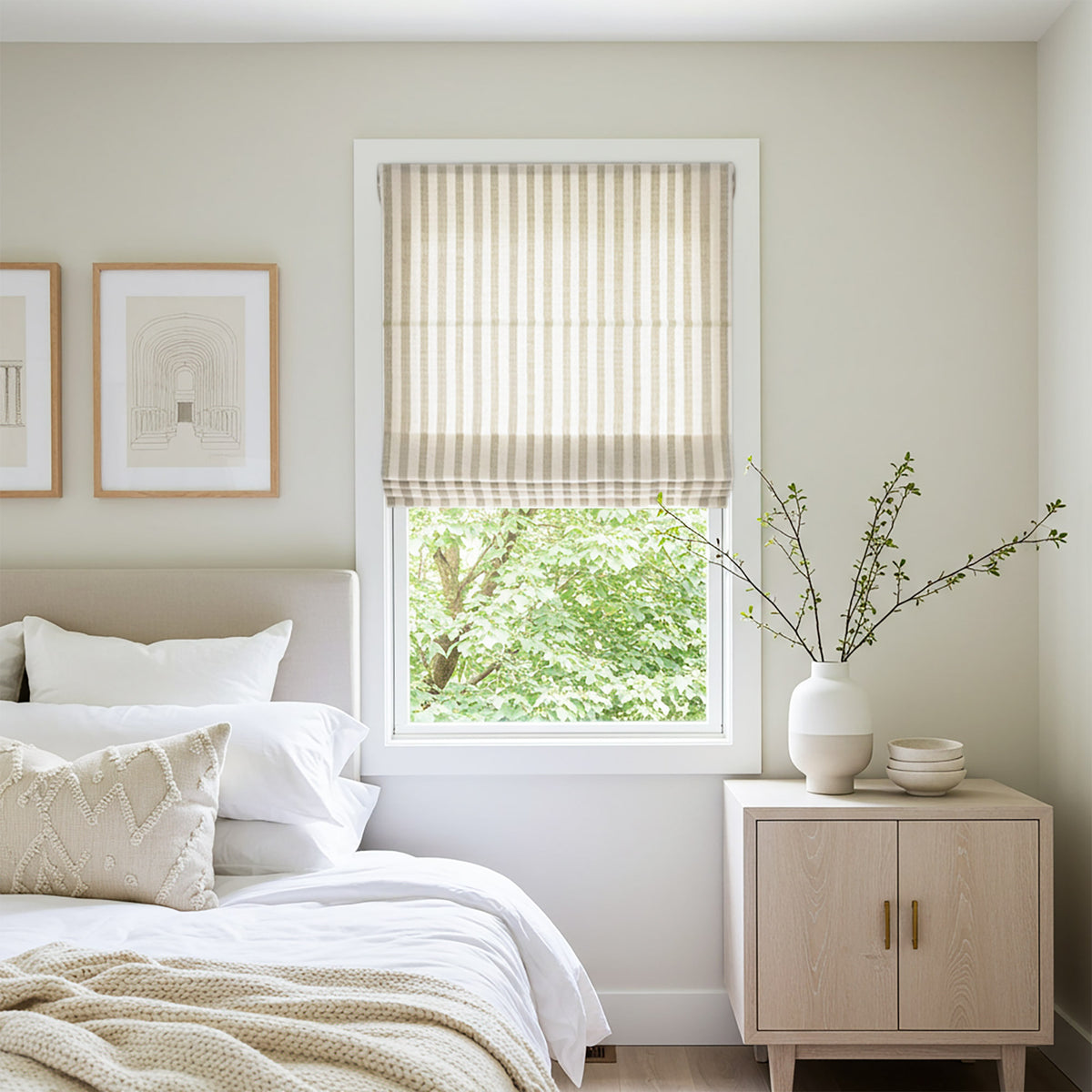 No-drill Roman shades installation in a modern rental apartment
