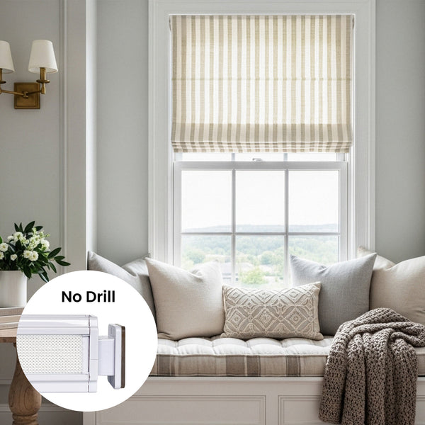 Alfred Stripe No Drill Roman Shades
