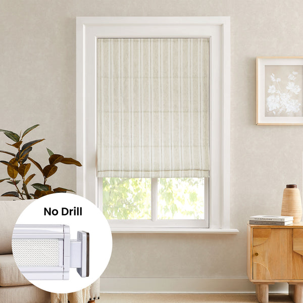 Amber Stripe Pattern No Drill Roman Shades