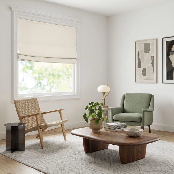Light Beige,Amelia Solid Texture Cotton Roman Shades