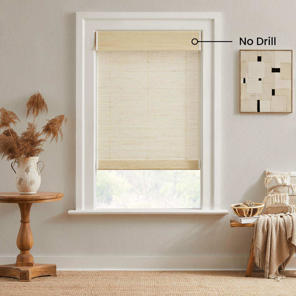Aurora No Drill Kenaf Woven Wood Blinds