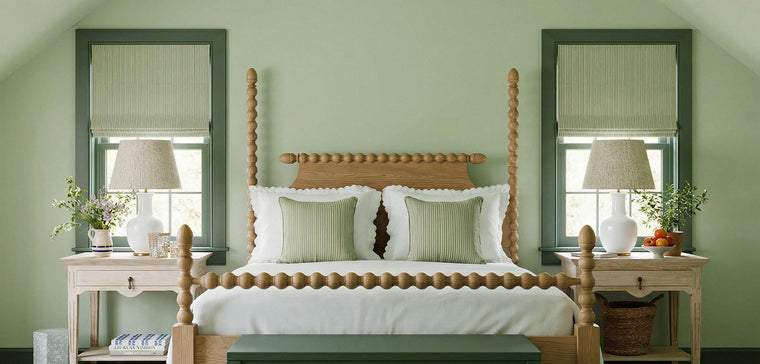 Sage Green,Avery No Drill Vertical Stripe Textured Roman Shades