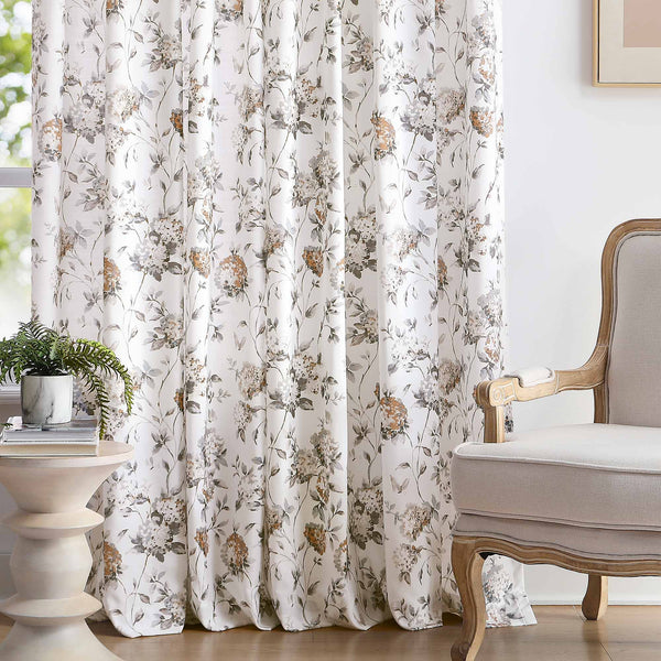 Bellina Hydrangea Patterned Curtains