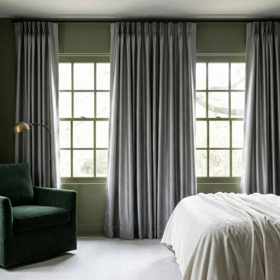 Dark Gray,Darcy Micro Pearlescent Look Curtains