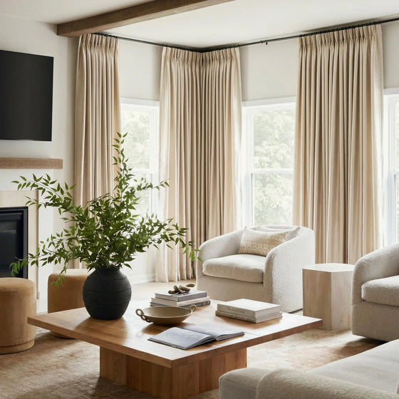 Sandy Beige,Darcy Micro Pearlescent Look Curtains