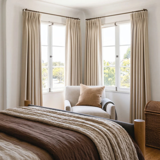 Cashmere Sand,Dawn Minimalist Plain Wool Curtains