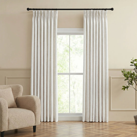 Natural Linen,Elara Soft Textured Cotton Blend Custom Curtains