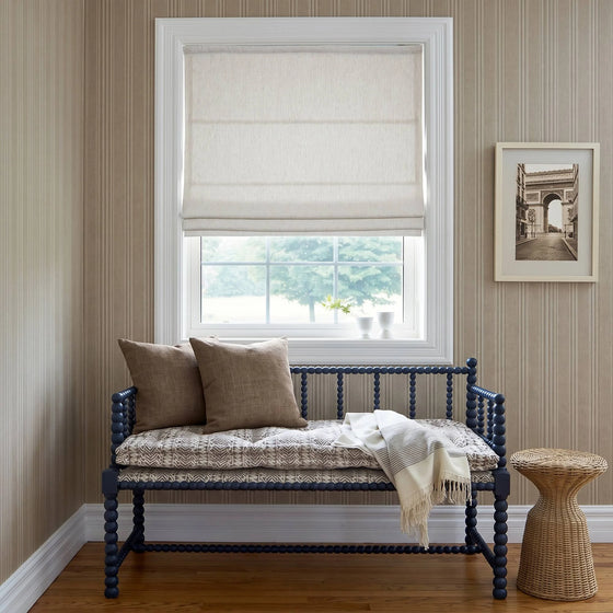 Natural Linen,Elara Soft Textured Cotton Blend Roman Shades