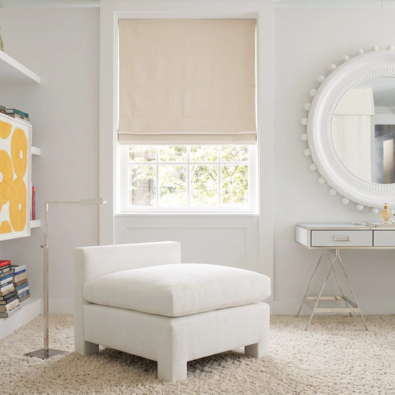 Beige,Elma Soft Blackout Velvet Roman Shades