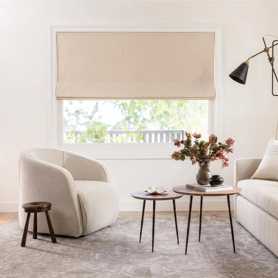 Beige,Elma Soft Blackout Velvet Roman Shades