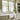 White,Emily Leaves Pattern Sheer Cafe Curtains