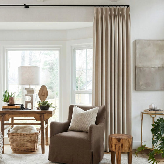 Irish Cream,Gabriel Chenille Custom Herringbone Texture Curtains