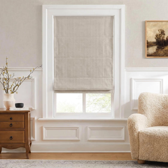Irish Cream,Gabriel Chenille Herringbone Texture Roman Shades
