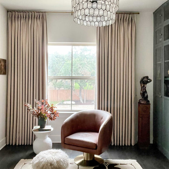Irish Cream,Gabriel Chenille Custom Herringbone Texture Curtains