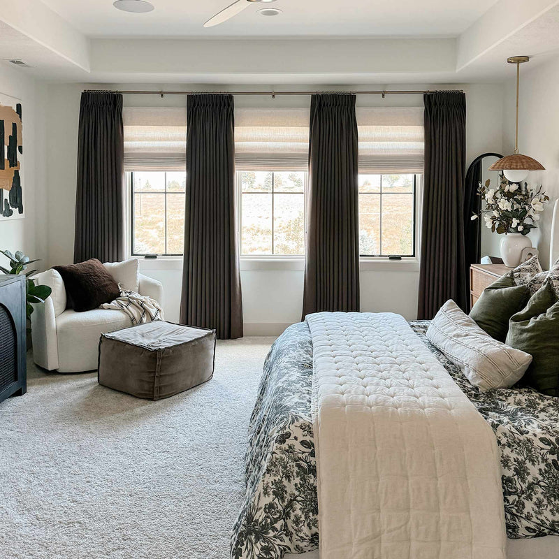 Brown,Bedroom Curtains,Long & Wide Crtains