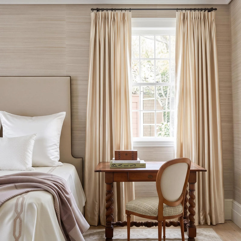 Quiet Luxury Curtain Installation Guide — Height, Width, and Break Diagram