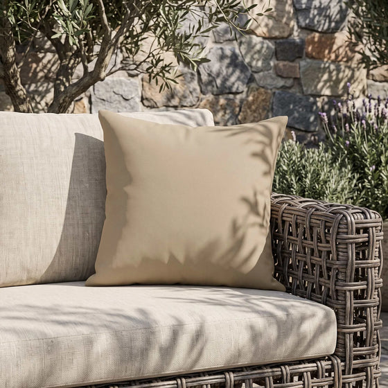 Khaki,Graham Sunbrella Outdoor Pillow Cover 1 Piece