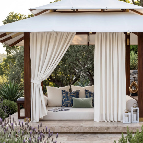 White,Graham Sunbrella Acrylic Outdoor Curtains