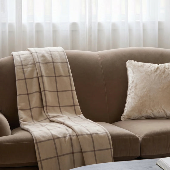 Cashmere Sand,Gwen Heritage Check Wool Throw