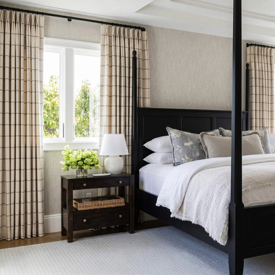 Cashmere Sand,Gwen Heritage Check Wool Curtains