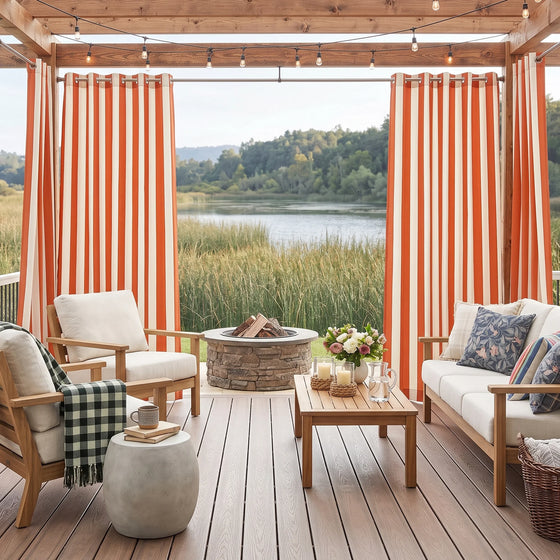 Orange Stripe,James Acrylic Outdoor Curtains