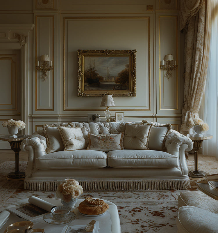 Jolie toile de jouy patterned custom curtains