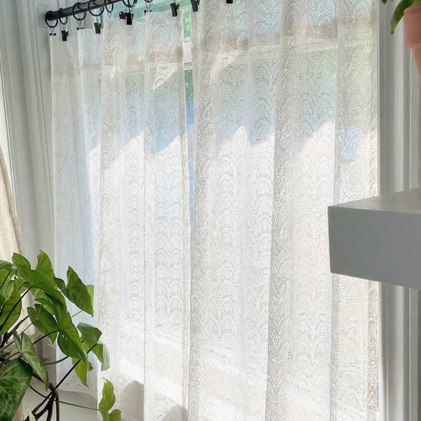 Juliette Rhythmic Ripple Lace Cafe Curtains