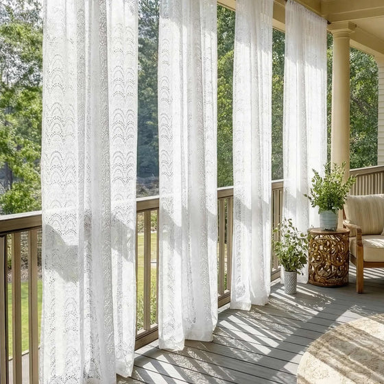 Juliette Rhythmische Wellenspitzen-Café-Vorhänge