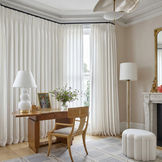 Cream,Kate Cotton Blend Silky Curtains