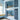Blue,Lesley Linen Blend Cafe Curtains