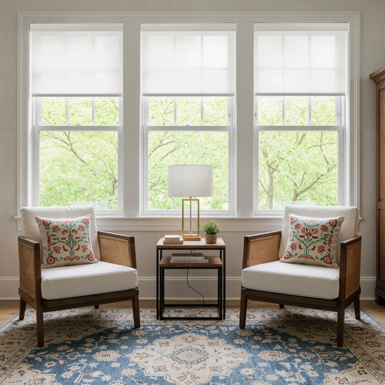 Ivory, Lillian Linen Texture Light Filtering Roller Shades