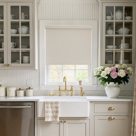 Beige,Norman double side linen look roller shades beige