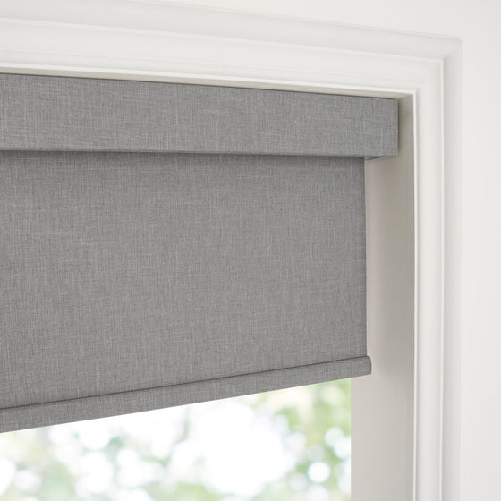 Light Gray, curtarra custom-made Norman double-sided linen look roller shades Light Gray