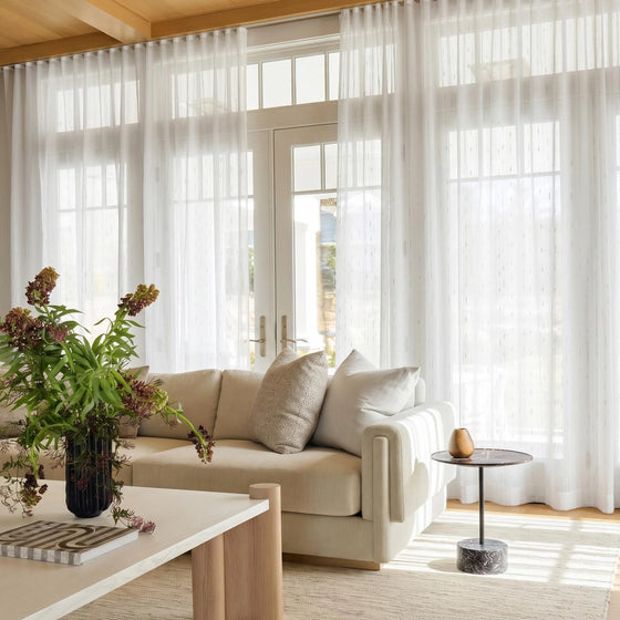 White,Rebecca Raindrop Texture Sheer Curtains