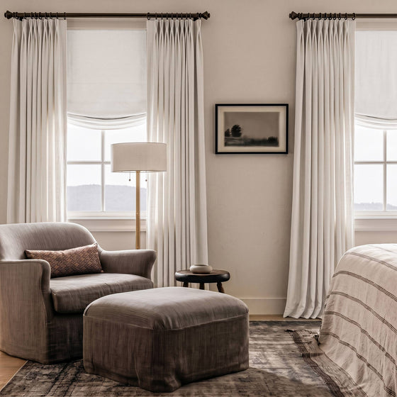 Dove White,Sabrina Linen Relaxed Roman Shades