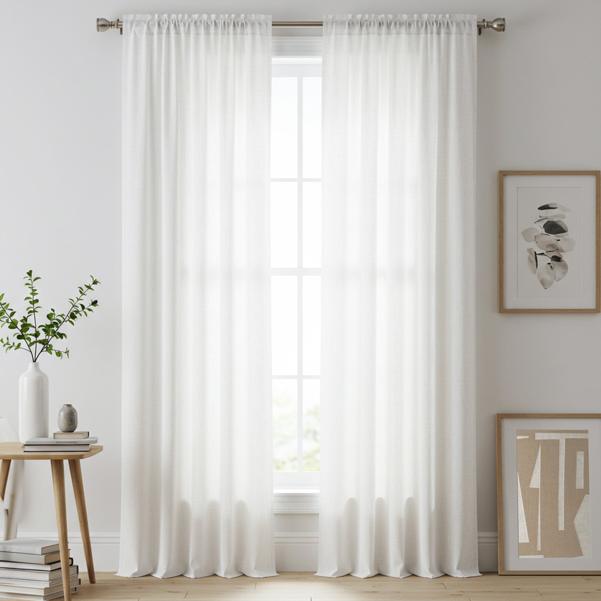 Sara Flame Retardant Linen Semi Sheer Curtains
