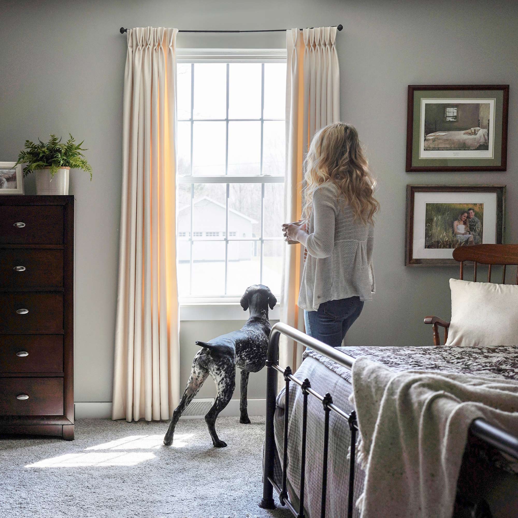 Cream,Bedroom Curtains