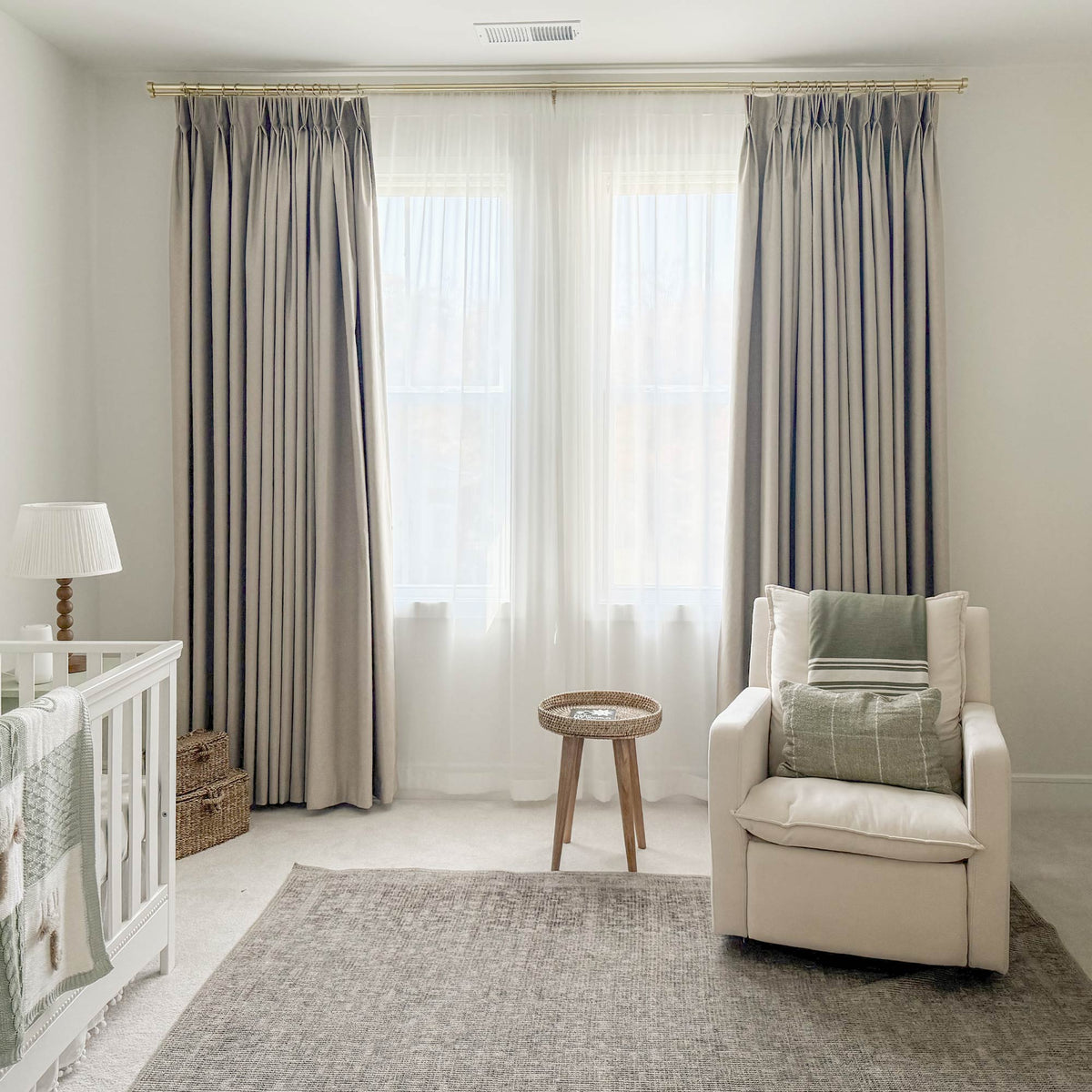 Layered Sheer and Blackout Curtains in a Bedroom — Full Light Control