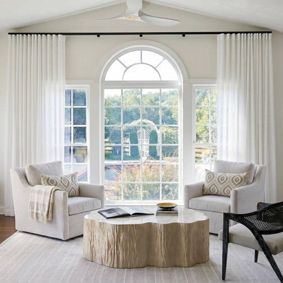 White,Vanessa Crepe Texture Semi Sheer Curtains