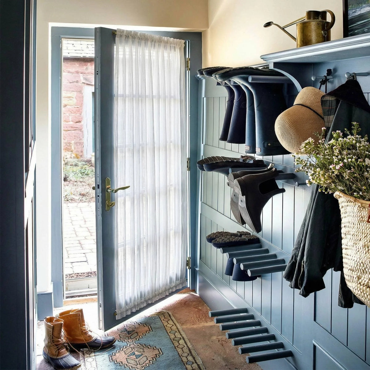 Ava Linen Look Semi Voile Door Curtains